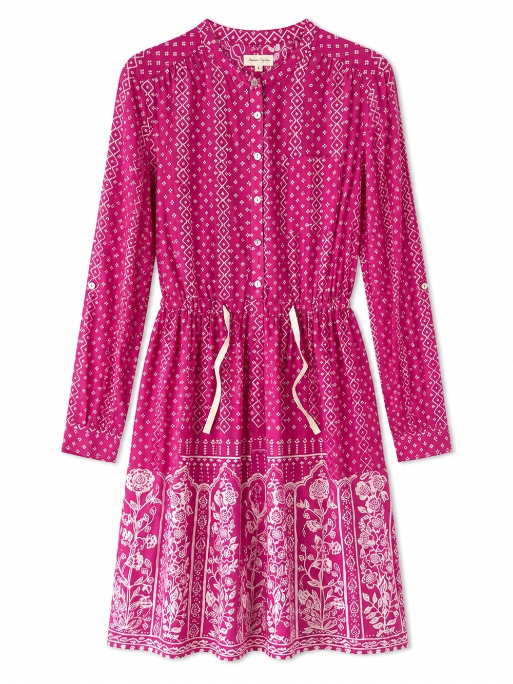Meadow Rue Anthropologie Anila Pink Lightweight Drawstring Shirt Dress Size 10